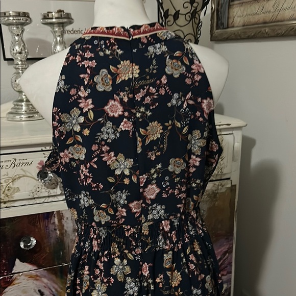 Vibrant Pink and Orange Halter Maxi Sundress - Picture 6 of 11